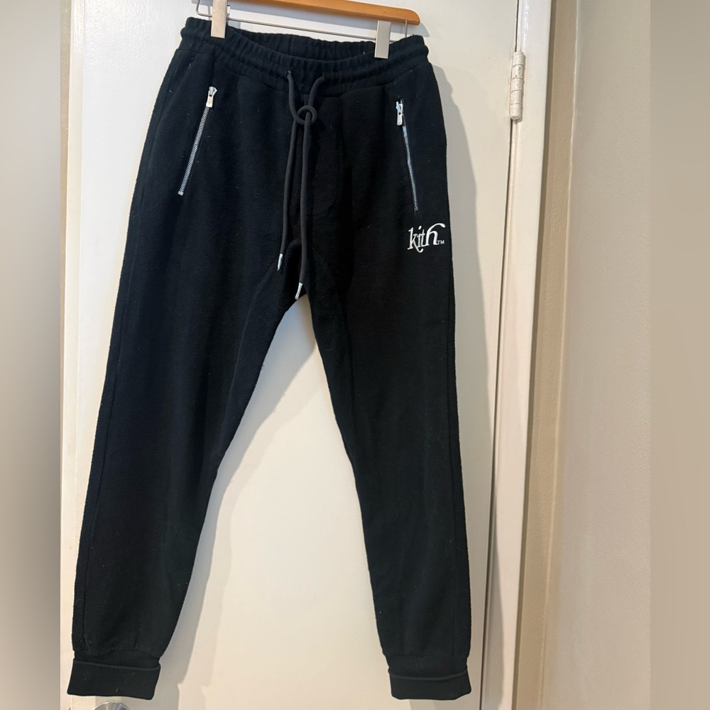 Men’s Kith Premium Brushed French Terry Cotton Joggers (Black)